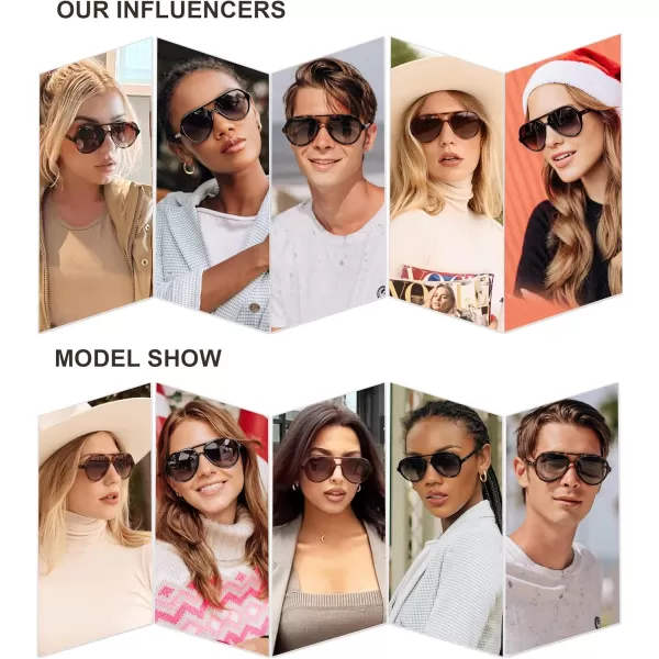 SOJOS Retro Polarized Aviator Sunglasses Womens Mens Classic Double Bridge Sun Glasses SJ2201TortoiseGradient Green