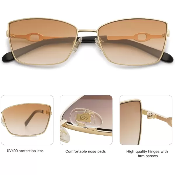 SOJOS Retro Rectangle Sunglasses for Women and MenVintage Narrow Square Womens Shades SJ1221GoldGrey