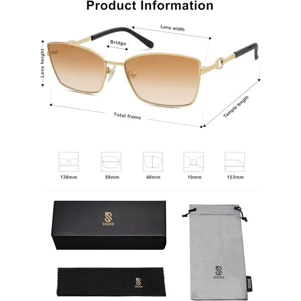 SOJOS Retro Rectangle Sunglasses for Women and MenVintage Narrow Square Womens Shades SJ1221GoldGrey