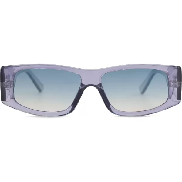 SOJOS Retro Trendy Rectangle Polarized Sunglasses 80s 90s Y2K Stylish Designer SunniesGreyGradient Blue