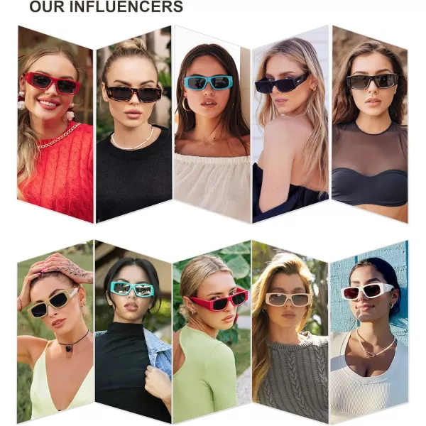 SOJOS Retro Trendy Rectangle Polarized Sunglasses 80s 90s Y2K Stylish Designer SunniesPinkPink Mirrored