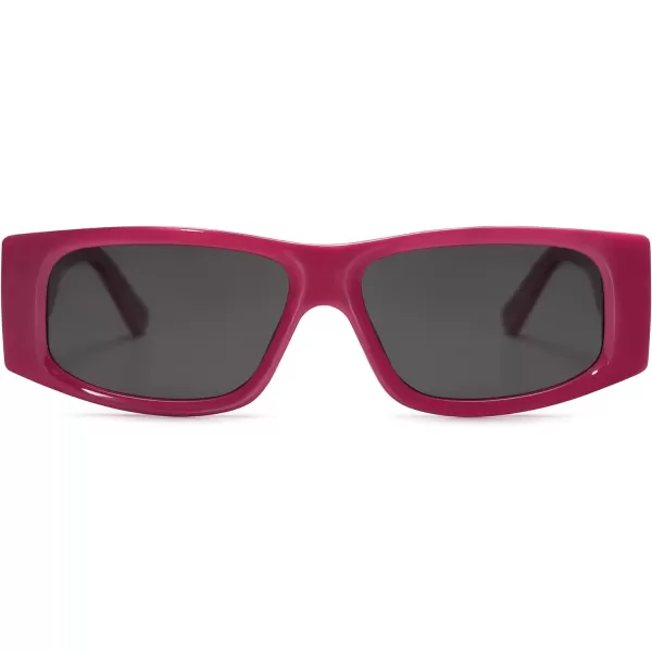 SOJOS Retro Trendy Rectangle Polarized Sunglasses 80s 90s Y2K Stylish Designer SunniesRoseGrey