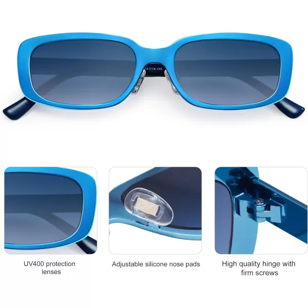 SOJOS Small Face Sunglasses Womens Men Trendy Y2K Designer Cute Shades PetiteBlue