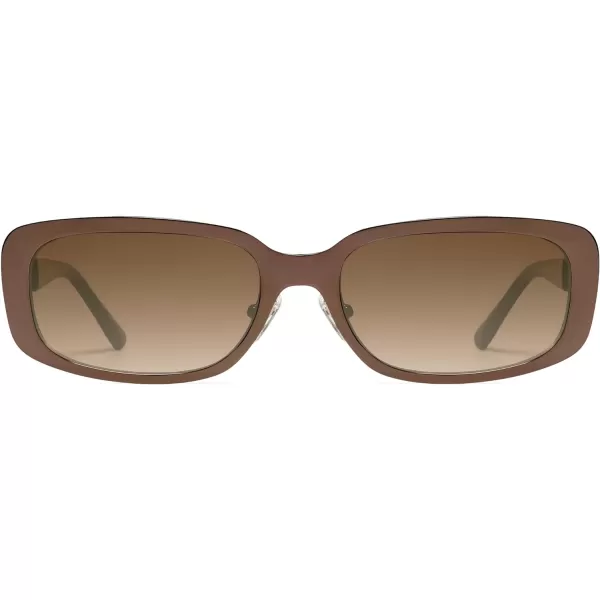 SOJOS Small Face Sunglasses Womens Men Trendy Y2K Designer Cute Shades PetiteBrown