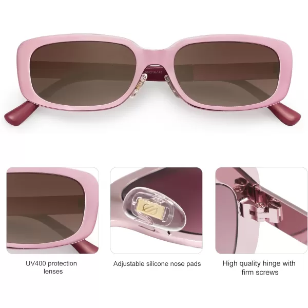 SOJOS Small Face Sunglasses Womens Men Trendy Y2K Designer Cute Shades PetiteRed