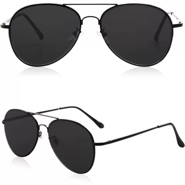 SOJOS Trendy Aviator Sunglasses for Women and MenMatte BlackGrey