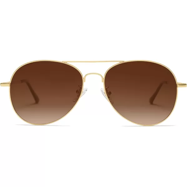 SOJOS Trendy Aviator Sunglasses for Women and MenPolarized BrownGold