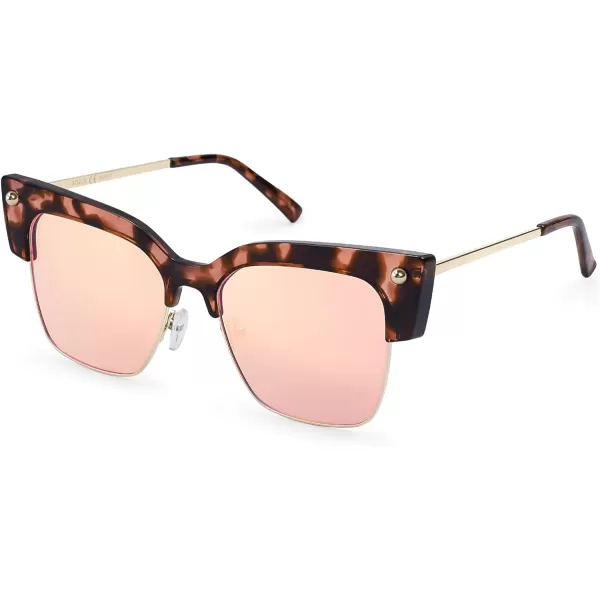 SOJOS Trendy Oversized Cat Eye Polarized Sunglasses Womens Large Square Cateye Sun Glasses SJ2303Brown Tortoise
