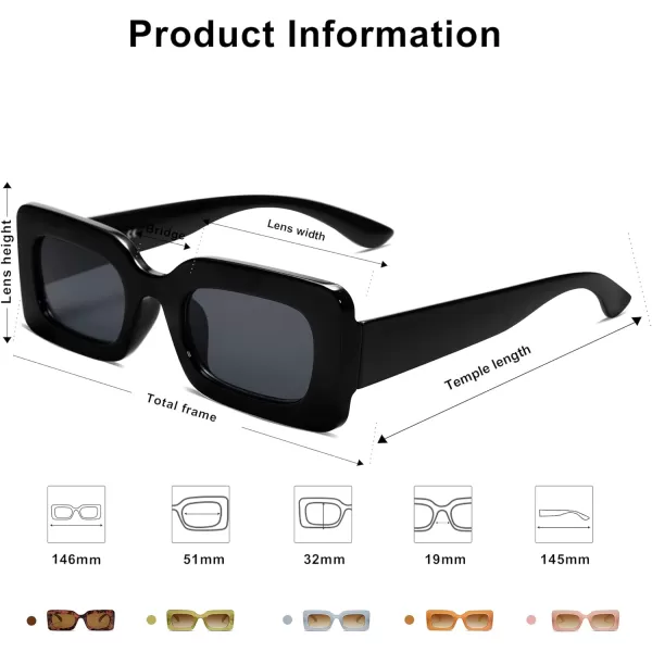 SOJOS Trendy Sunglasses for Women and MenBlack