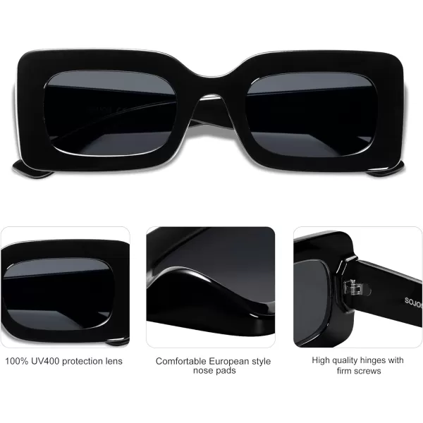 SOJOS Trendy Sunglasses for Women and MenBlack