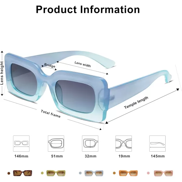 SOJOS Trendy Sunglasses for Women and MenGradient Blue