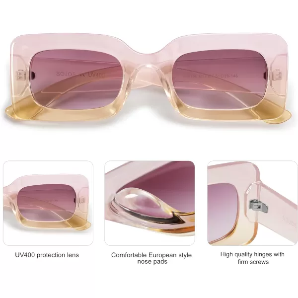 SOJOS Trendy Sunglasses for Women and MenGradient Pink