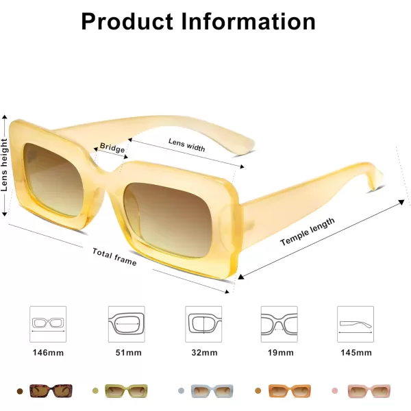 SOJOS Trendy Sunglasses for Women and MenGradient Yellow