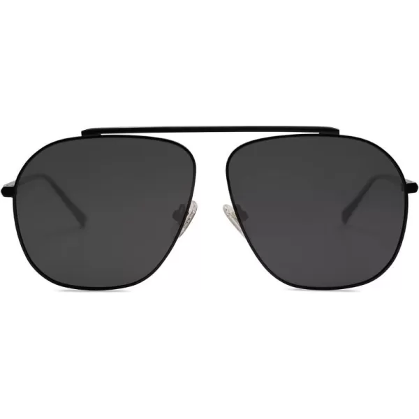 SOJOS Retro Oversized Square Polarized Aviator Sunglasses Womens Mens Classic Vintage Metal Sunnies SJ1173BlackGrey
