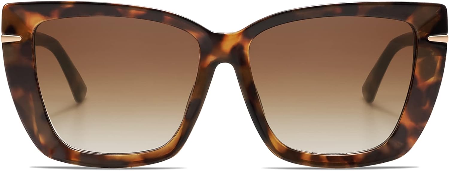 SOJOS Oversized Cat Eye Sunglasses Womens Retro Vintage 70s Trendy Stylish Shades SJ2231Brown TortoiseBrown