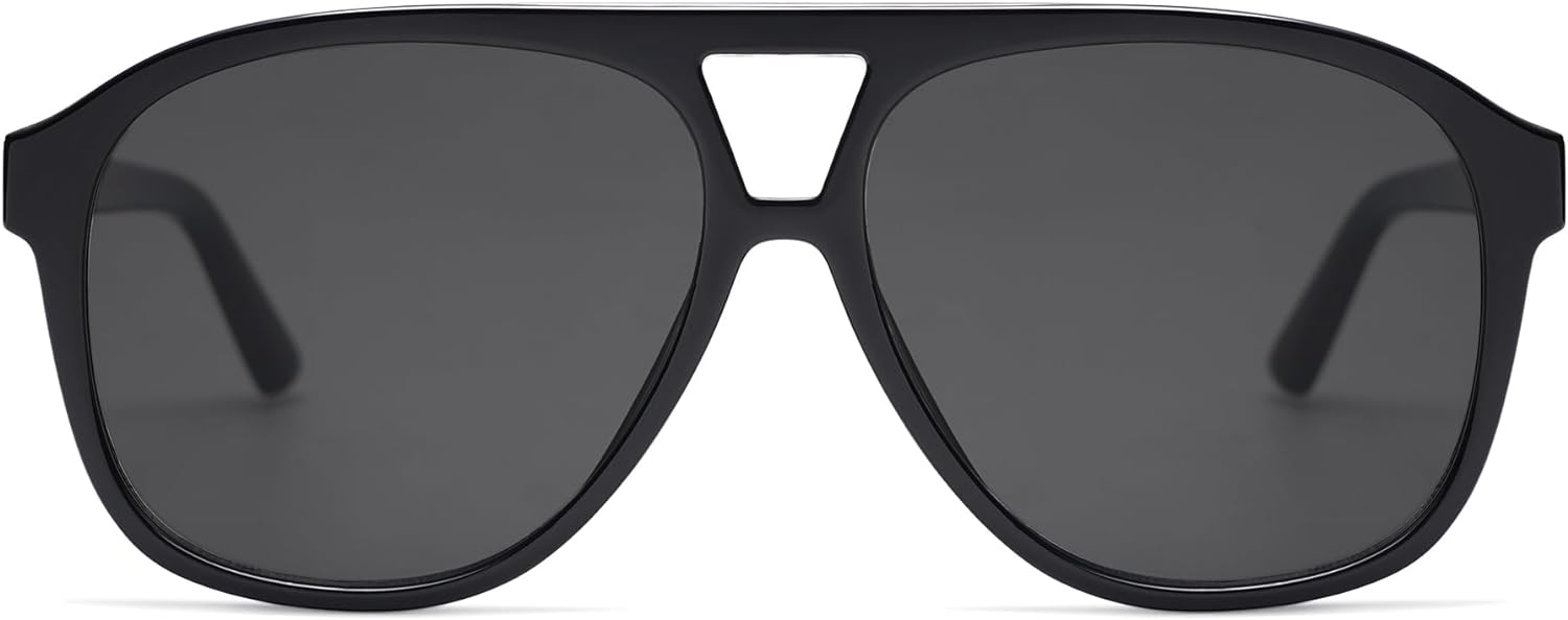 SOJOS Retro Trendy Aviator Sunglasses for Women Men Classic Vintage UV400 Aviators SJ2315BlackGrey