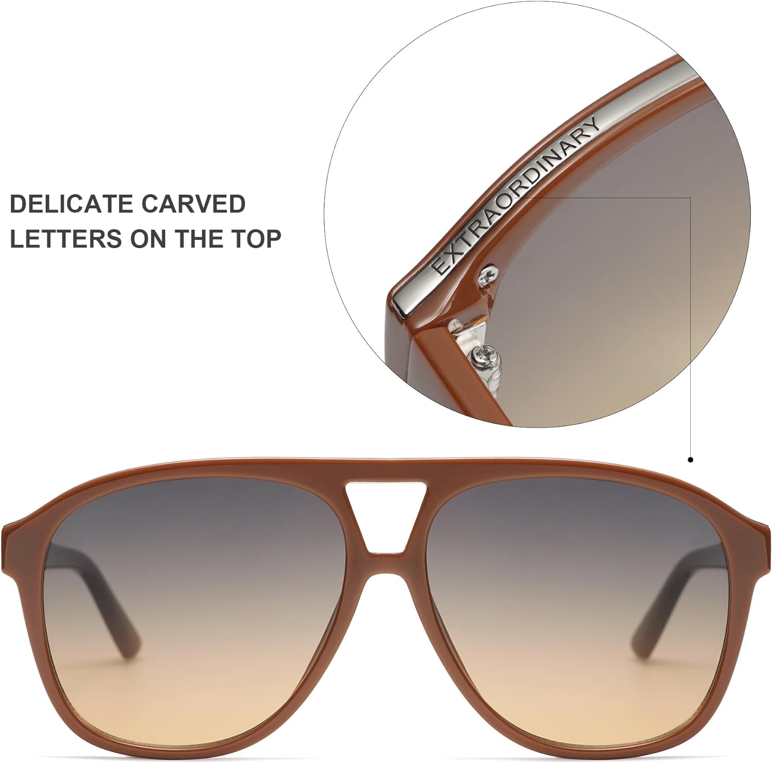 SOJOS Retro Trendy Aviator Sunglasses for Women Men Classic Vintage UV400 Aviators SJ2315OrangeGrey Gradient Brown