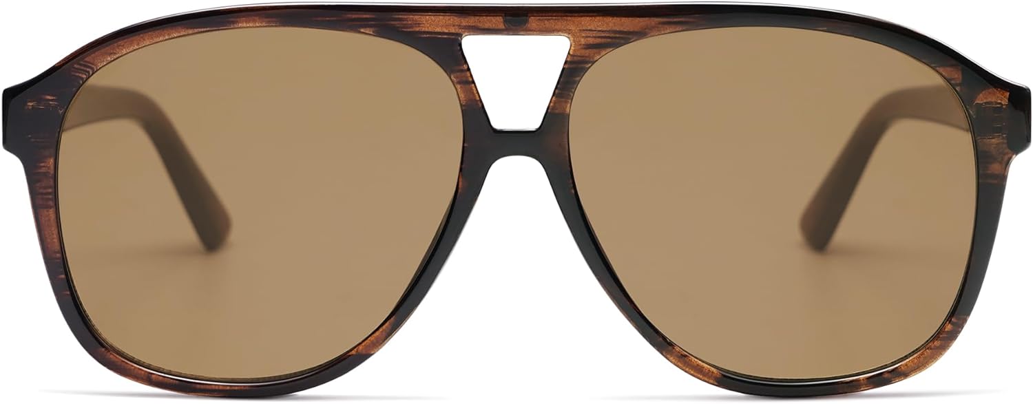 SOJOS Retro Trendy Aviator Sunglasses for Women Men Classic Vintage UV400 Aviators SJ2315Wood PatternBrown
