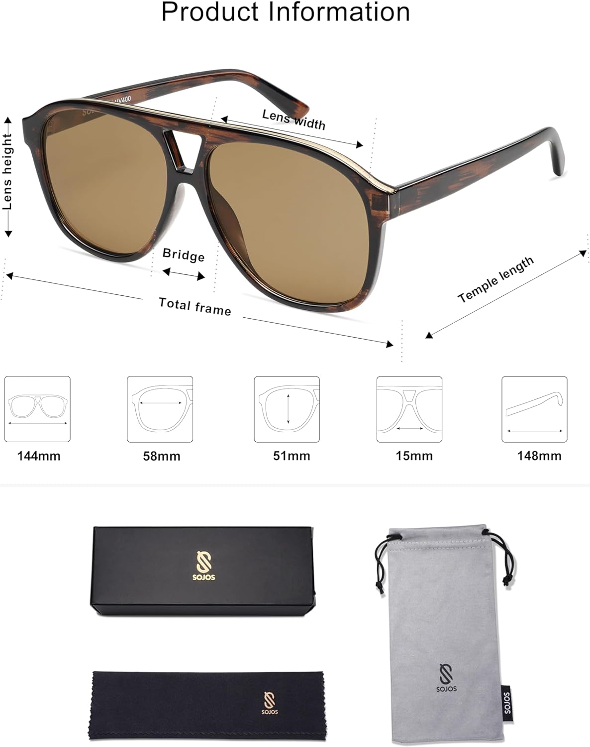 SOJOS Retro Trendy Aviator Sunglasses for Women Men Classic Vintage UV400 Aviators SJ2315Wood PatternBrown