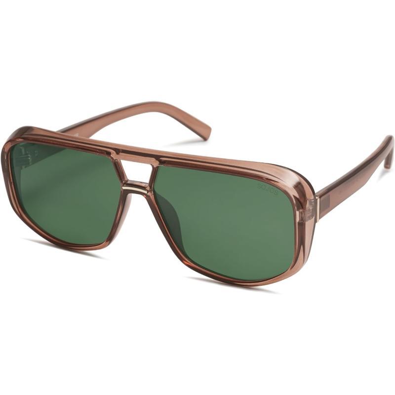 SOJOS Retro Oversized Aviator Polarized Sunglasses Women Men Square Vintage Womens Shades SJ2304Dark BrownGreen Lens