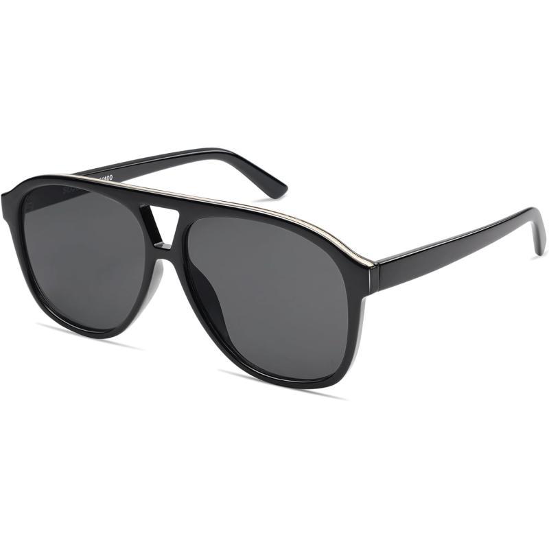 SOJOS Retro Trendy Aviator Sunglasses for Women Men Classic Vintage UV400 Aviators SJ2315BlackGrey