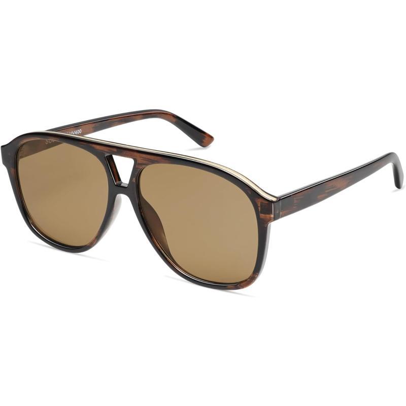 SOJOS Retro Trendy Aviator Sunglasses for Women Men Classic Vintage UV400 Aviators SJ2315Wood PatternBrown