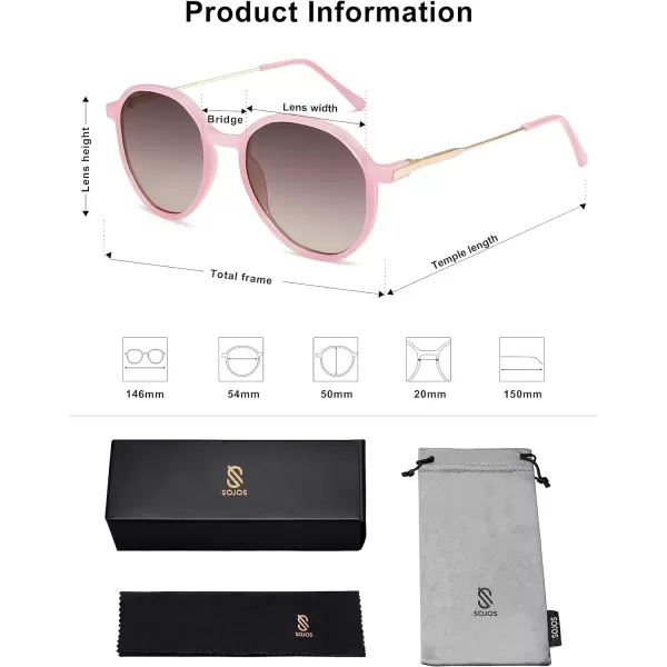 SOJOS Fashion Hexagon Round Sunglasses for Women Trendy Inspired Designer Style Big Shades Sunglasses Sunnies SJ2181Pink
