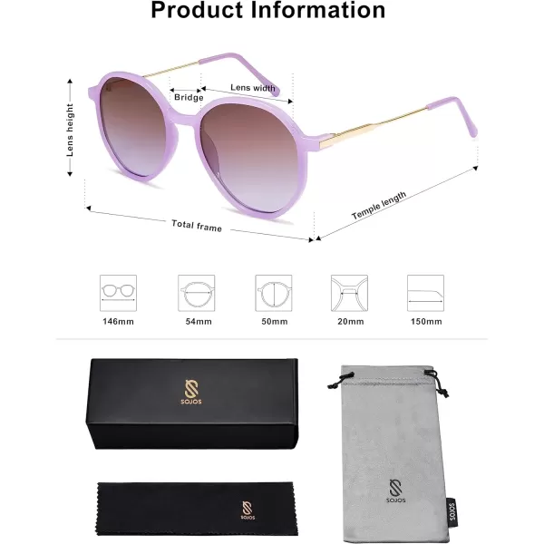 SOJOS Fashion Hexagon Round Sunglasses for Women Trendy Inspired Designer Style Big Shades Sunglasses Sunnies SJ2181Purple