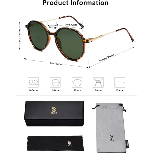 SOJOS Fashion Hexagon Round Sunglasses for Women Trendy Inspired Designer Style Big Shades Sunglasses Sunnies SJ2181Tortoise