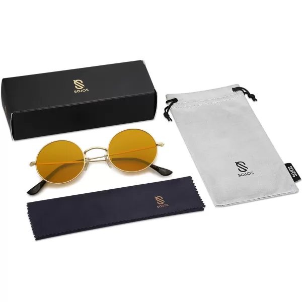 SOJOS Lennon Round Polarized Sunglasses for Men Women 70s Circle Hippie Costume Sun Glasses SJ1167Mirror Purple Mirror Purple