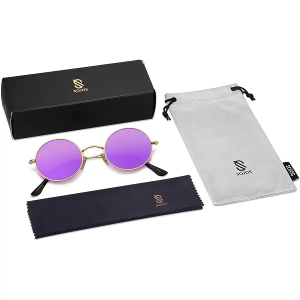 SOJOS Lennon Round Polarized Sunglasses for Men Women 70s Circle Hippie Costume Sun Glasses SJ1167Yellow Yellow
