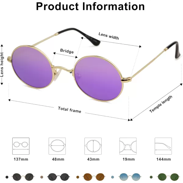 SOJOS Lennon Round Polarized Sunglasses for Men Women 70s Circle Hippie Costume Sun Glasses SJ1167Yellow Yellow