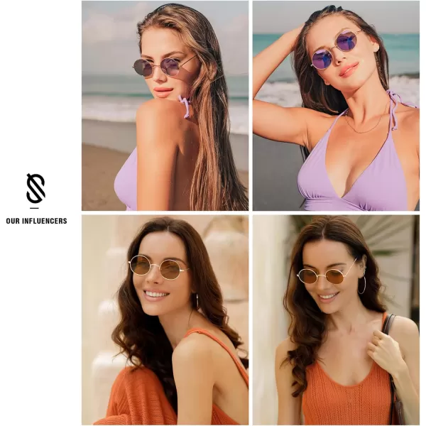 SOJOS Lennon Round Polarized Sunglasses for Men Women 70s Circle Hippie Costume Sun Glasses SJ1167Yellow Yellow