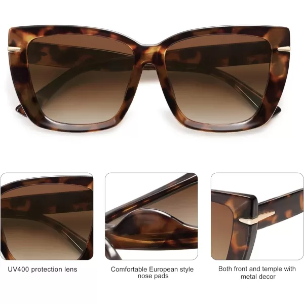 SOJOS Oversized Cat Eye Sunglasses Womens Retro Vintage 70s Trendy Stylish Shades SJ2231Brown TortoiseBrown