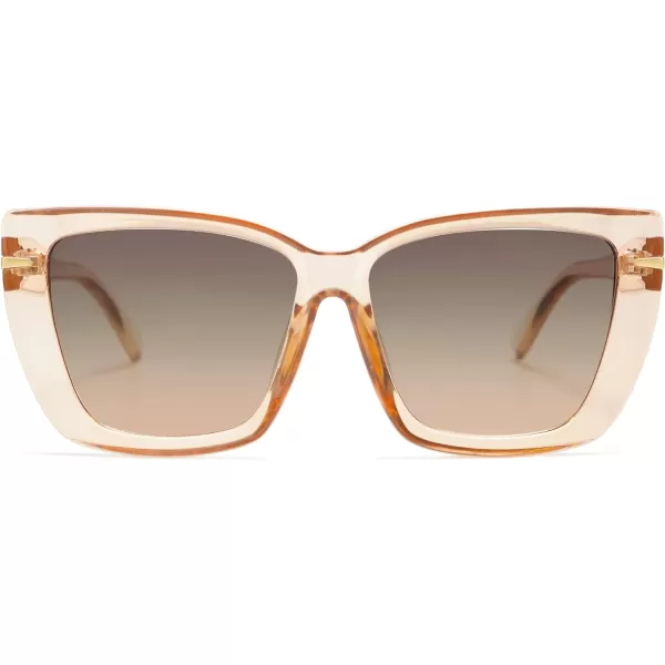 SOJOS Oversized Cat Eye Sunglasses Womens Retro Vintage 70s Trendy Stylish Shades SJ2231Clear BrownBrown