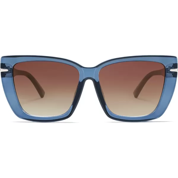 SOJOS Oversized Cat Eye Sunglasses Womens Retro Vintage 70s Trendy Stylish Shades SJ2231Dark BlueGrey