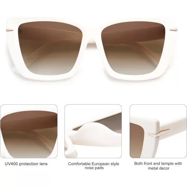 SOJOS Oversized Cat Eye Sunglasses Womens Retro Vintage 70s Trendy Stylish Shades SJ2231WhiteBrown