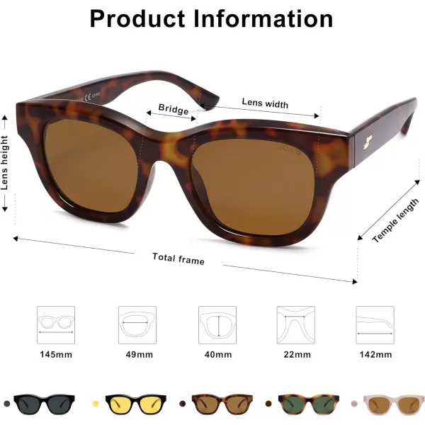 SOJOS Polarized Sunglasses womens men Trendy Small Designer Shades SJ2289Brown