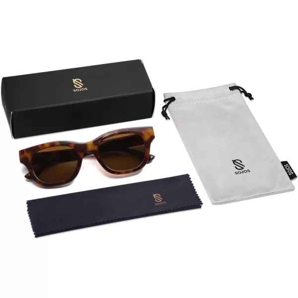 SOJOS Polarized Sunglasses womens men Trendy Small Designer Shades SJ2289Brown