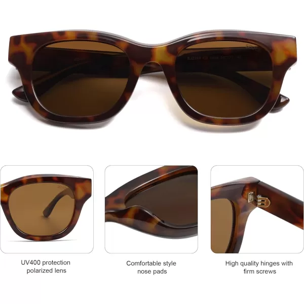 SOJOS Polarized Sunglasses womens men Trendy Small Designer Shades SJ2289Brown