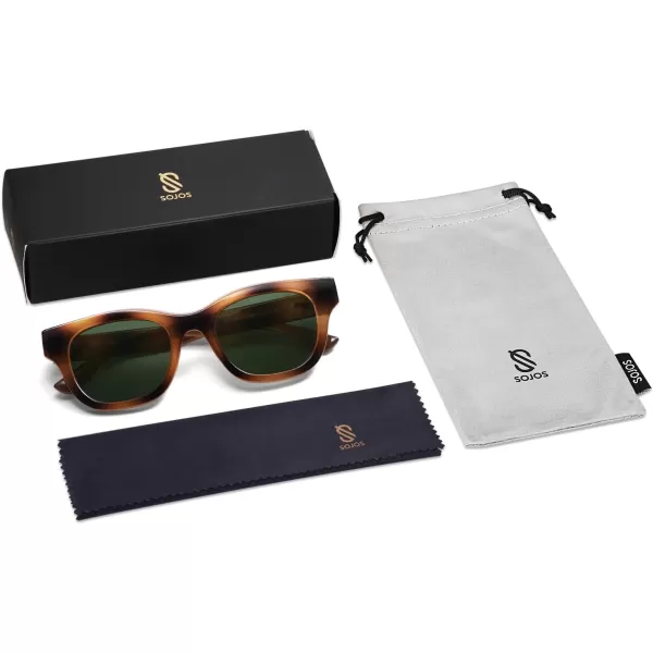 SOJOS Polarized Sunglasses womens men Trendy Small Designer Shades SJ2289Green