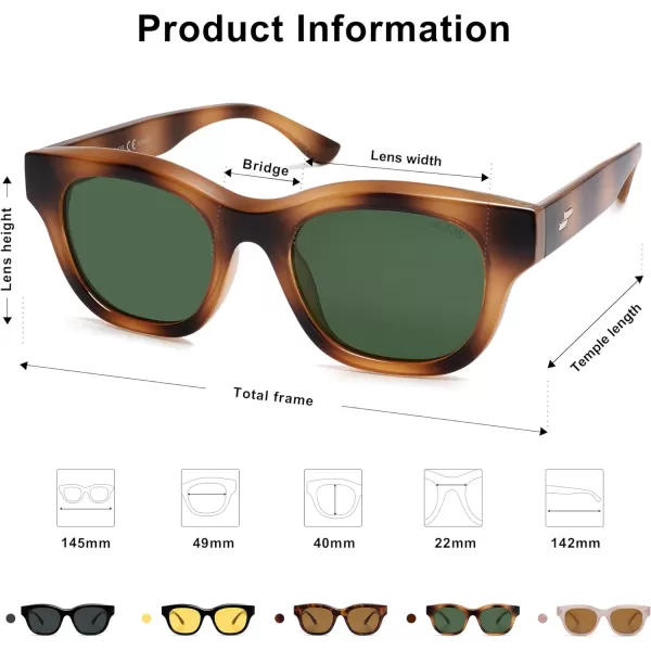 SOJOS Polarized Sunglasses womens men Trendy Small Designer Shades SJ2289Green