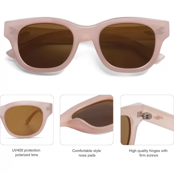 SOJOS Polarized Sunglasses womens men Trendy Small Designer Shades SJ2289Pink