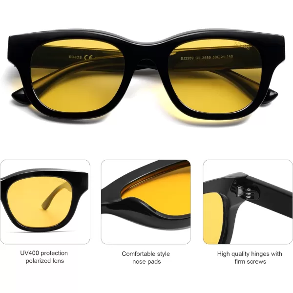 SOJOS Polarized Sunglasses womens men Trendy Small Designer Shades SJ2289Yellow