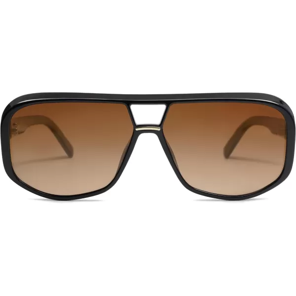SOJOS Retro Oversized Aviator Polarized Sunglasses Women Men Square Vintage Womens Shades SJ2304BlackBrown Grading
