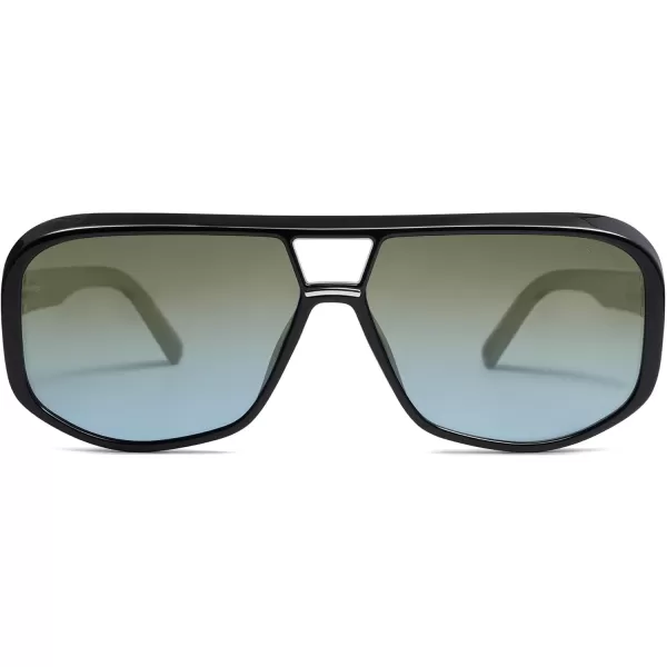 SOJOS Retro Oversized Aviator Polarized Sunglasses Women Men Square Vintage Womens Shades SJ2304BlackGrey Blue Grading