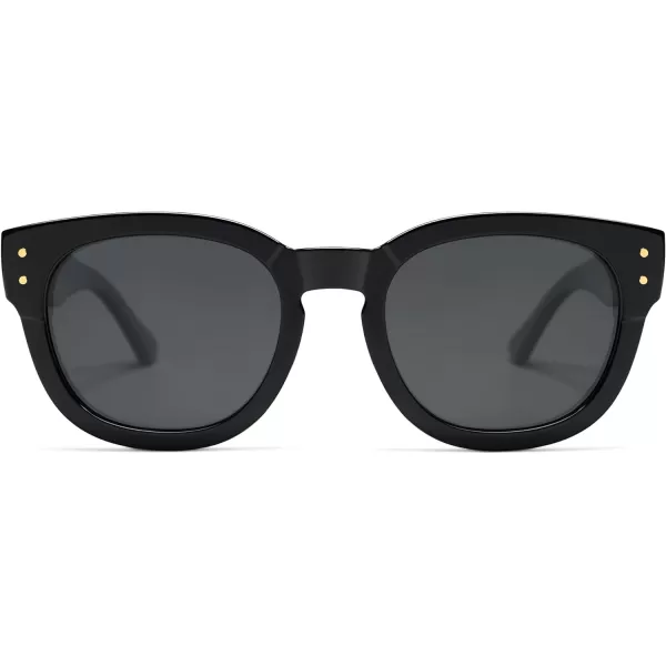 SOJOS Retro Square Polarized Sunglasses for Men Women Vintage Thick Round UV400 Womens Shades SJ2321BlackGrey