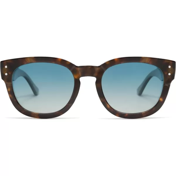 SOJOS Retro Square Polarized Sunglasses for Men Women Vintage Thick Round UV400 Womens Shades SJ2321TortoiseBlue Grading