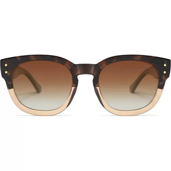 SOJOS Retro Square Polarized Sunglasses for Men Women Vintage Thick Round UV400 Womens Shades SJ2321TortoiseGreen