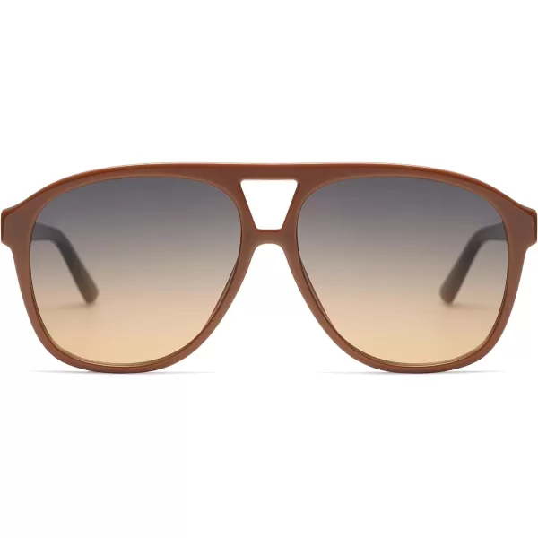 SOJOS Retro Trendy Aviator Sunglasses for Women Men Classic Vintage UV400 Aviators SJ2315OrangeGrey Gradient Brown